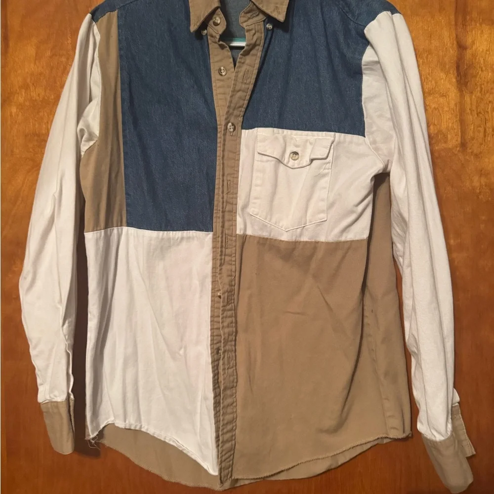 Colorblock Button-Up Shirt - Picture 1 of 1